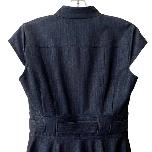 *NWOT* Calvin Klein Chambray Cap Sleeve Belted Button Down Sheath/Shirt Dress - Picture 7 of 14